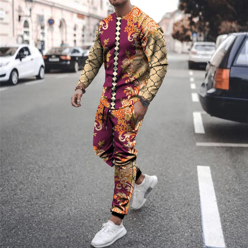 3D printing fashion men's casual sweater round neck sweatshirt + pants two-piece sportswear trendy jogging fitness sweater suit
3D printing fashion men's casual sweater round neck sweatshirt + pants two-piece sportswear trendy jogging fitness sweater suit