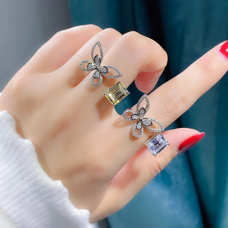 Luxury 100% 925 Sterling Freely Adjustable Opening Emerald Cut Butterfly Citrine Gemstone Rings For Women Fine Fashion Jewelry
Luxury 100% 925 Sterling Freely Adjustable Opening Emerald Cut Butterfly Citrine Gemstone Rings For Women Fine Fashion Jewelry
