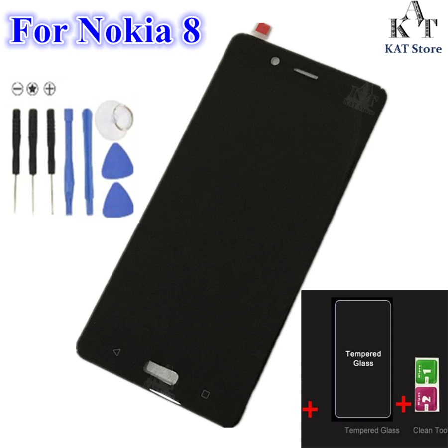 ЖК дисплей AAA + для Nokia 8 N8 1 шт. сенсорный экран дигитайзер в сборе Nokia8 TA 1004 1012 1052 с