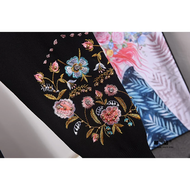 Black Knitted Tracksuits Women Two Piece Outfits Embroidery Flowers Pullover Sweater Pencil Pants Set Female Loose Knitting 2pc
Black Knitted Tracksuits Women Two Piece Outfits Embroidery Flowers Pullover Sweater Pencil Pants Set Female Loose Knitting 2pc