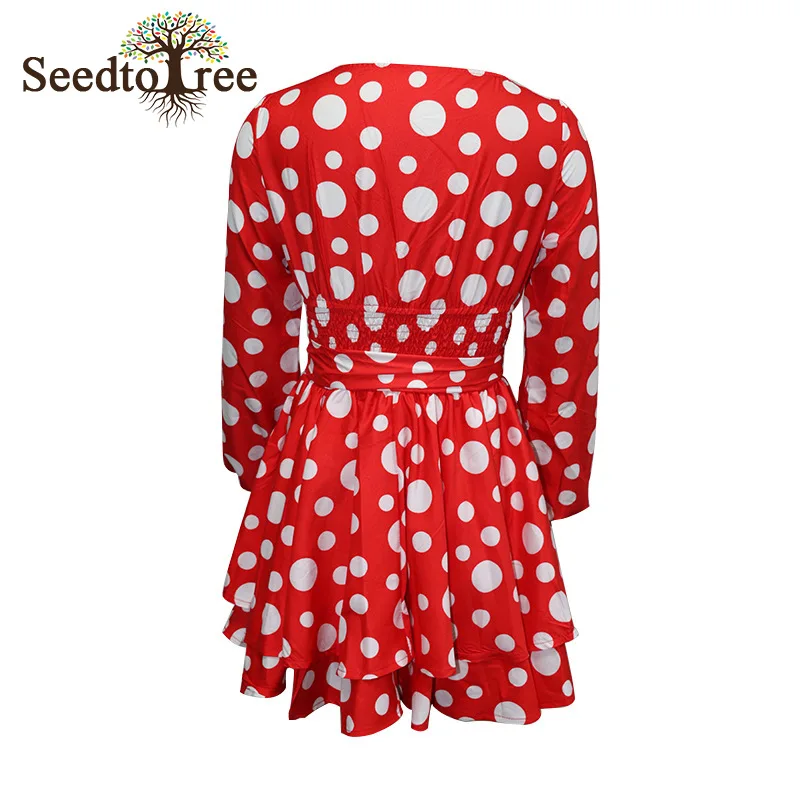 Sexy V-Neck Polka Dot Belted Slim Waist Mini Dress Women Long Sleeve Elegant Casual Short Dresses
Sexy V-Neck Polka Dot Belted Slim Waist Mini Dress Women Long Sleeve Elegant Casual Short Dresses