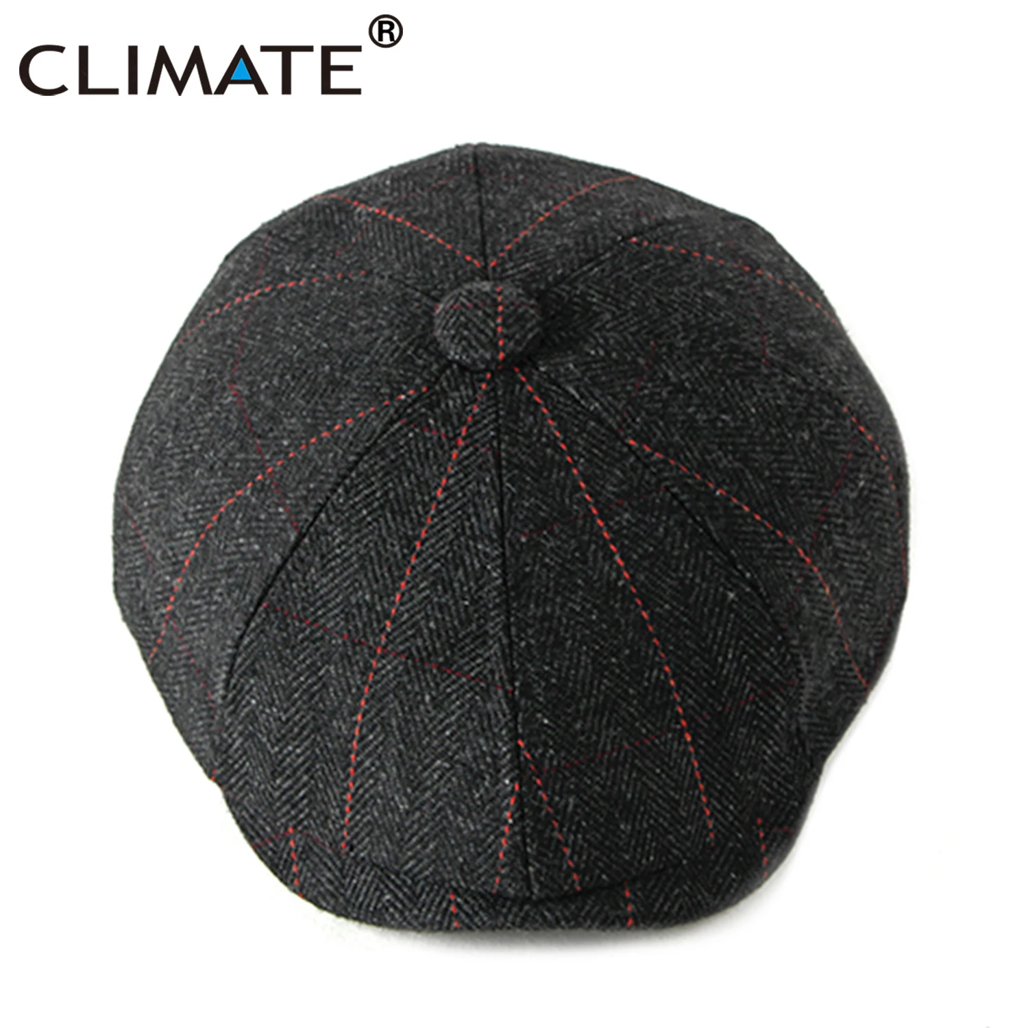 Винтажная Мужская зимняя плоская кепка CLIMATE берет Теплая мужская шапка плотная