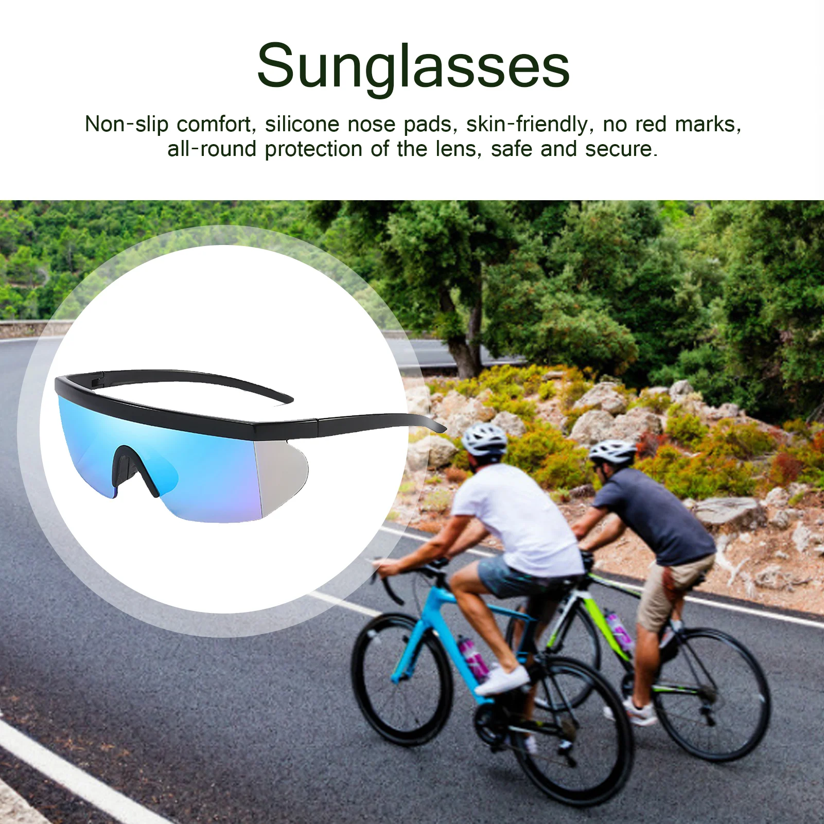 Sports Sunglasses Men Polarized Sunglasses Multi-Color Large Frame Nose Pads Sports Bicycle Riding Protection Goggles Eyewear
Sports Sunglasses Men Polarized Sunglasses Multi-Color Large Frame Nose Pads Sports Bicycle Riding Protection Goggles Eyewear