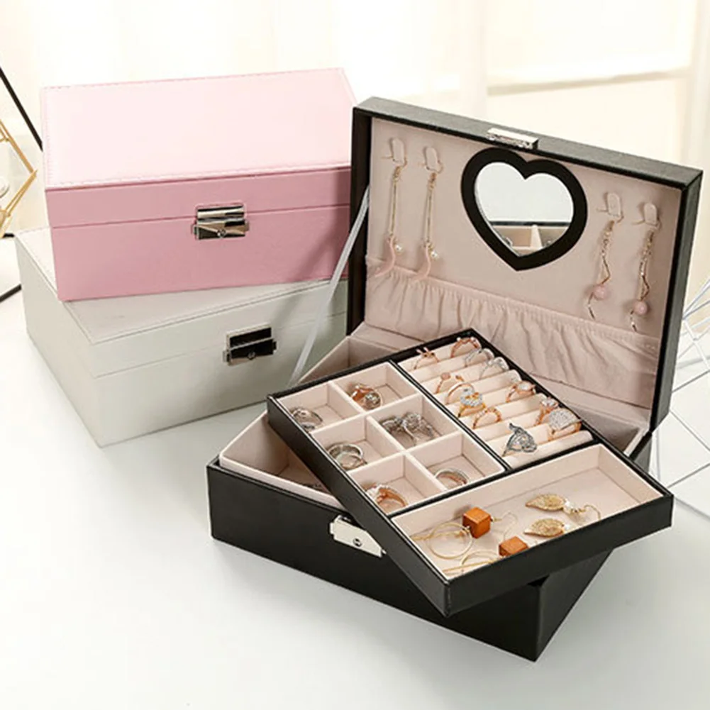 New Jewelry Box Double Layer Portable Organizer Ring Travel Watch Leather Display Storage Case For Earrings Necklace
New Jewelry Box Double Layer Portable Organizer Ring Travel Watch Leather Display Storage Case For Earrings Necklace