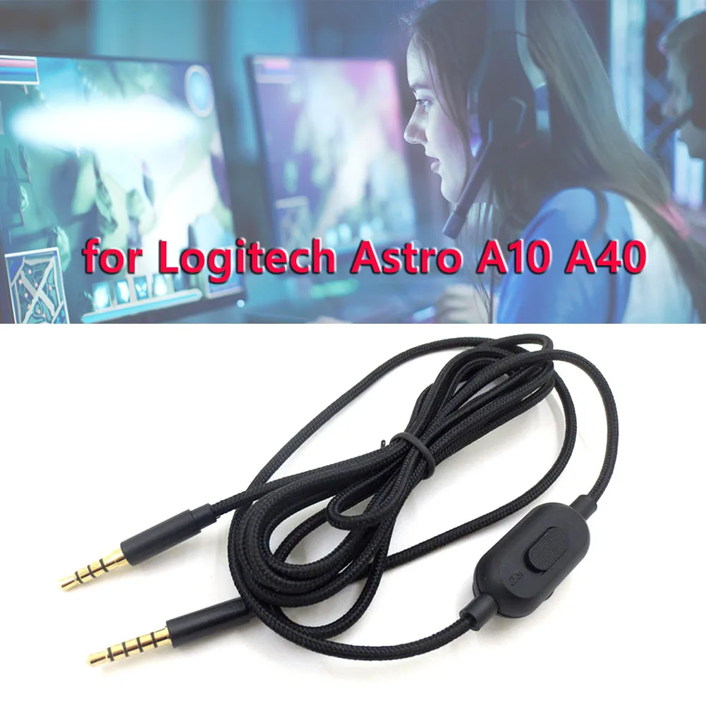

2m 3.5mm Headphone AUX Cable Replacement Headphone Cable Audio Cord Line for Logitech Astro A10 A40 A30 Headsets