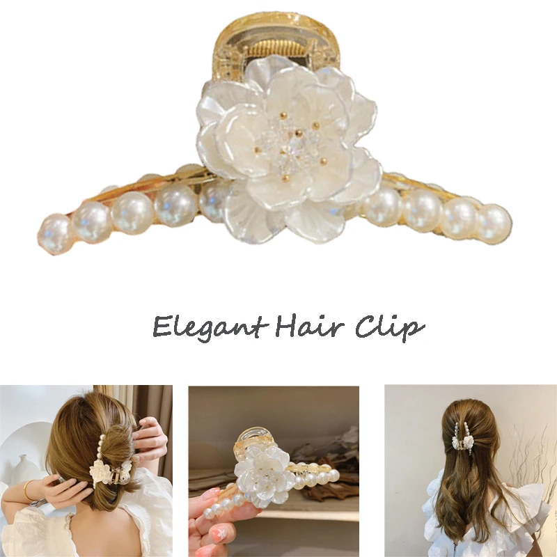 New Women Elegant Flower Pearls Hair Claws Lady Sweet Hair Clips Hair Holder Headband Fashion Hair Accessories Korean Hair
New Women Elegant Flower Pearls Hair Claws Lady Sweet Hair Clips Hair Holder Headband Fashion Hair Accessories Korean Hair