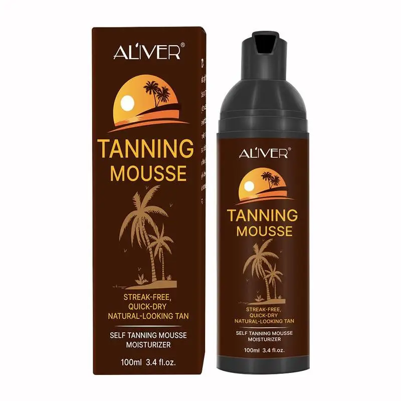 

100ml Bronzer Tanning Mousse Cream Moisturizing No Streaks Self Tanning Mousse Fast-dry Instant Fake Tan Sunless Tanning Lotion