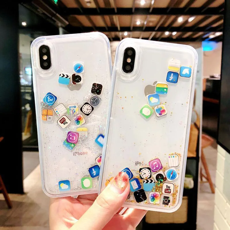Stylish APP icon Glitter Quicksand Case For iPhone 11 12 Pro X XS Max XR 7 8 Plus unique Dynamic Liquid Hard PC Phone Cover
Stylish APP icon Glitter Quicksand Case For iPhone 11 12 Pro X XS Max XR 7 8 Plus unique Dynamic Liquid Hard PC Phone Cover