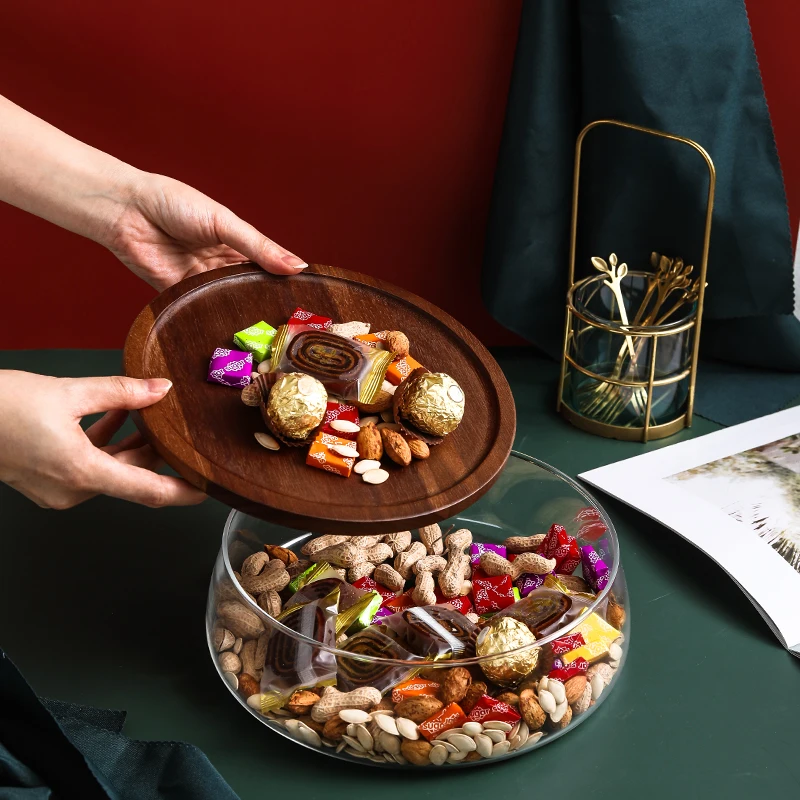 Solid wood dried fruit tray with lid Nordic luxury candy and dried fruit storage box parlor melon seed snack fruit dish CL81801
Solid wood dried fruit tray with lid Nordic luxury candy and dried fruit storage box parlor melon seed snack fruit dish CL81801