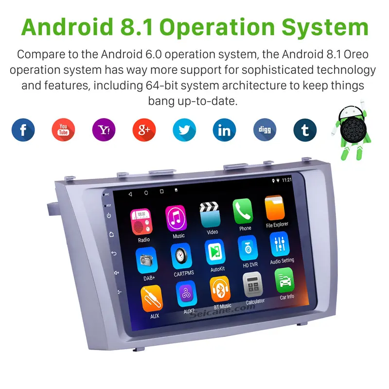 Seicane Android 9 0 дюймов Автомобильный мультимедийный плеер для 2007 2008 2009 2010 2011 TOYOTA CAMRY GPS