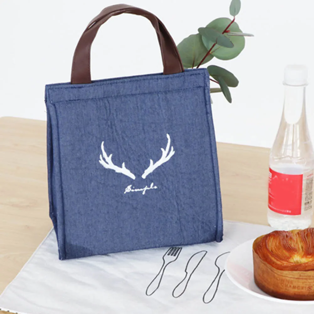 Denim Thickened Aluminum Foil Thermal Preservation Cooling Box Bag Hand-held Waterproof Lunch Pouch Simple Lunch Bag Sac A Main
Denim Thickened Aluminum Foil Thermal Preservation Cooling Box Bag Hand-held Waterproof Lunch Pouch Simple Lunch Bag Sac A Main