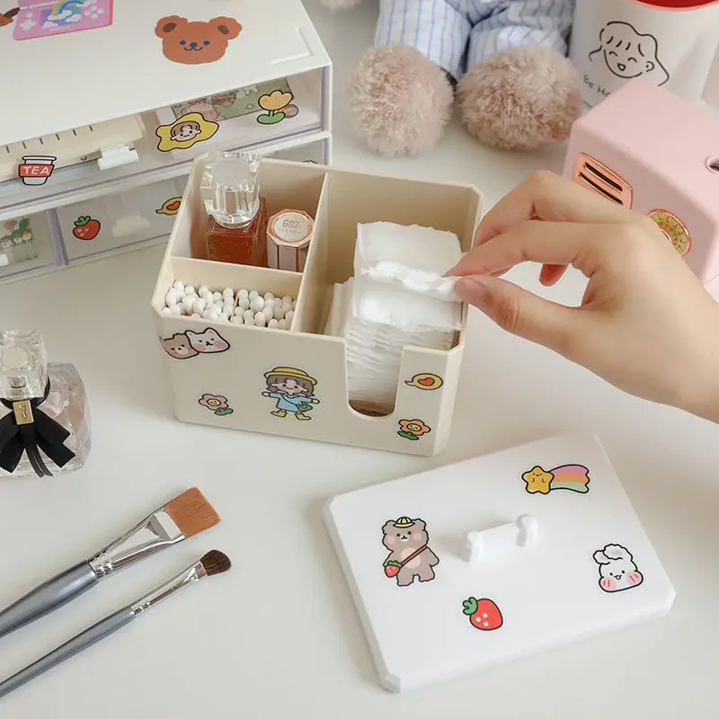 Desktop Makeup Organizer Women Cosmetics Cotton Swabs Storage Box Kawaii Storage Stationery Supplies Desk Organizer
Desktop Makeup Organizer Women Cosmetics Cotton Swabs Storage Box Kawaii Storage Stationery Supplies Desk Organizer