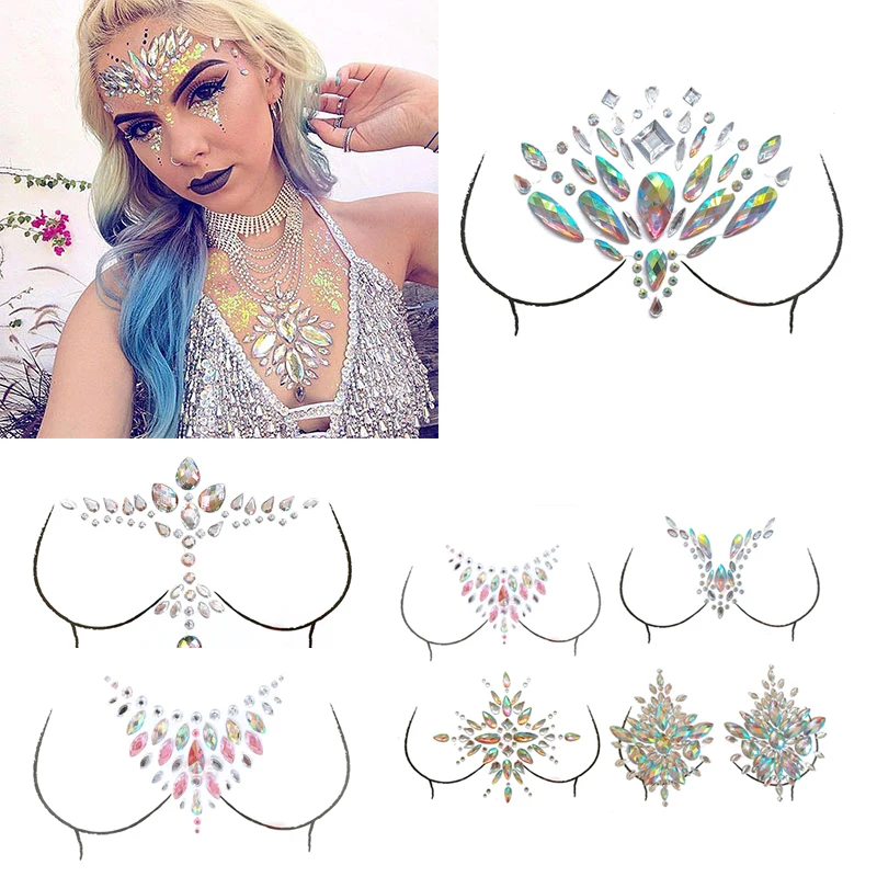 Temporary Women's Tattoos Fake Tattoo Stickers Chest Jewels Crystal Face Decoration Diamond Acrylic Rhinestone Face Stickers 
Temporary Women's Tattoos Fake Tattoo Stickers Chest Jewels Crystal Face Decoration Diamond Acrylic Rhinestone Face Stickers