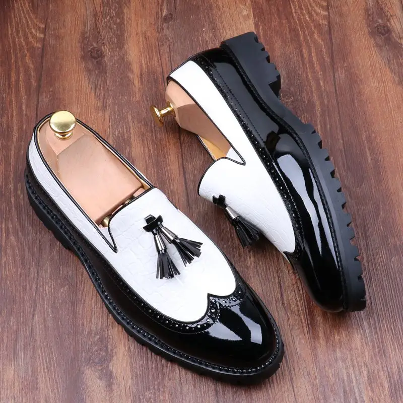 Men Brogues Patent Leather Vintage Dress Slip On Splice Tassels Oxfords Shoes Business Formal New B30
Men Brogues Patent Leather Vintage Dress Slip On Splice Tassels Oxfords Shoes Business Formal New B30