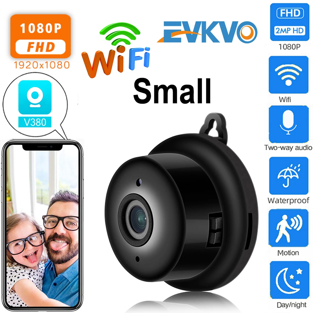 EVKVO 1080P мини камера WI FI Умный дом камеры наблюдения ИК ночное видение обнаружения