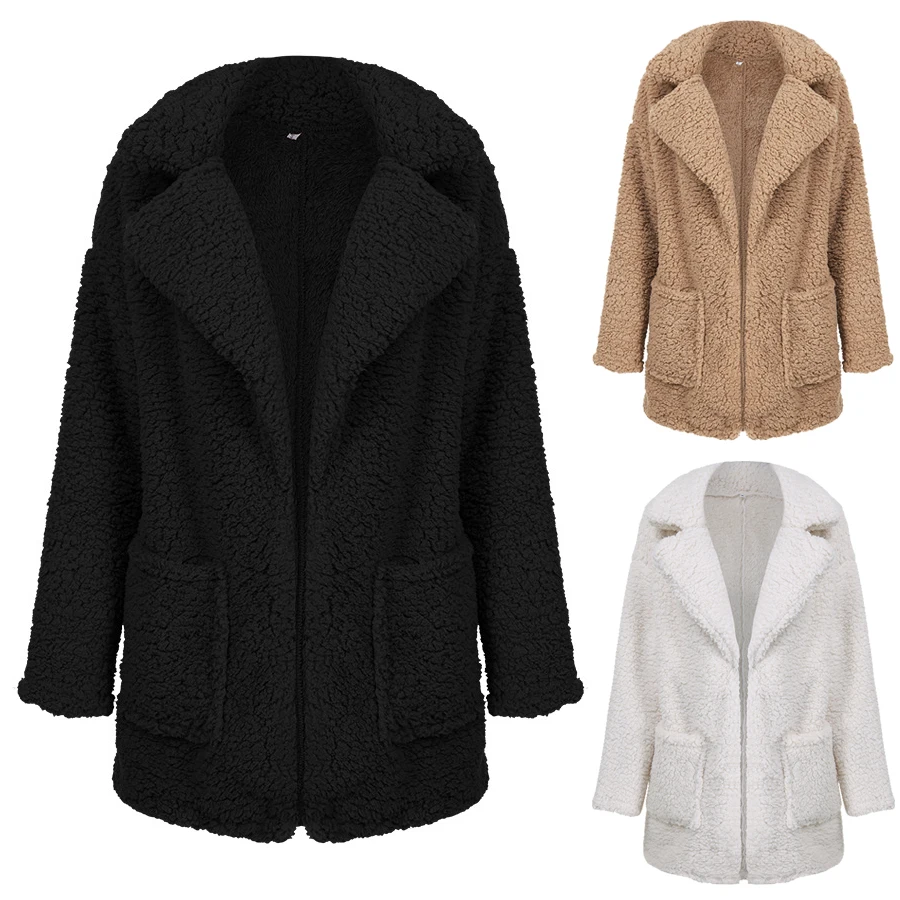 Autumn Winter Faux Fur Coat Women 2021 Warm Soft Loose Lapel Plush Jacket Casual Overcoat Fleece Cardigan Pocket Female Outwear
Autumn Winter Faux Fur Coat Women 2021 Warm Soft Loose Lapel Plush Jacket Casual Overcoat Fleece Cardigan Pocket Female Outwear
