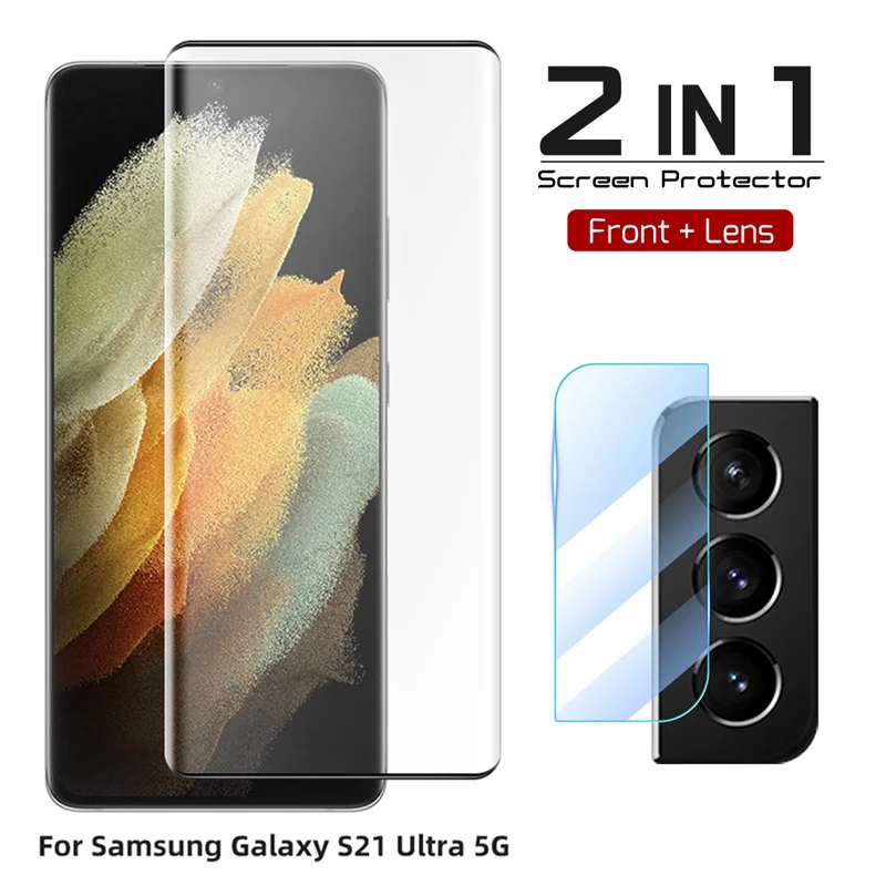 Защитное стекло 2 в 1 для Samsung Galaxy S21 Ultra 5G, стекло с полным покрытием для Samsung S21 Plus, прозрачная пленка
Защитное стекло 2 в 1 для Samsung Galaxy S21 Ultra 5G, стекло с полным покрытием для Samsung S21 Plus, прозрачная пленка