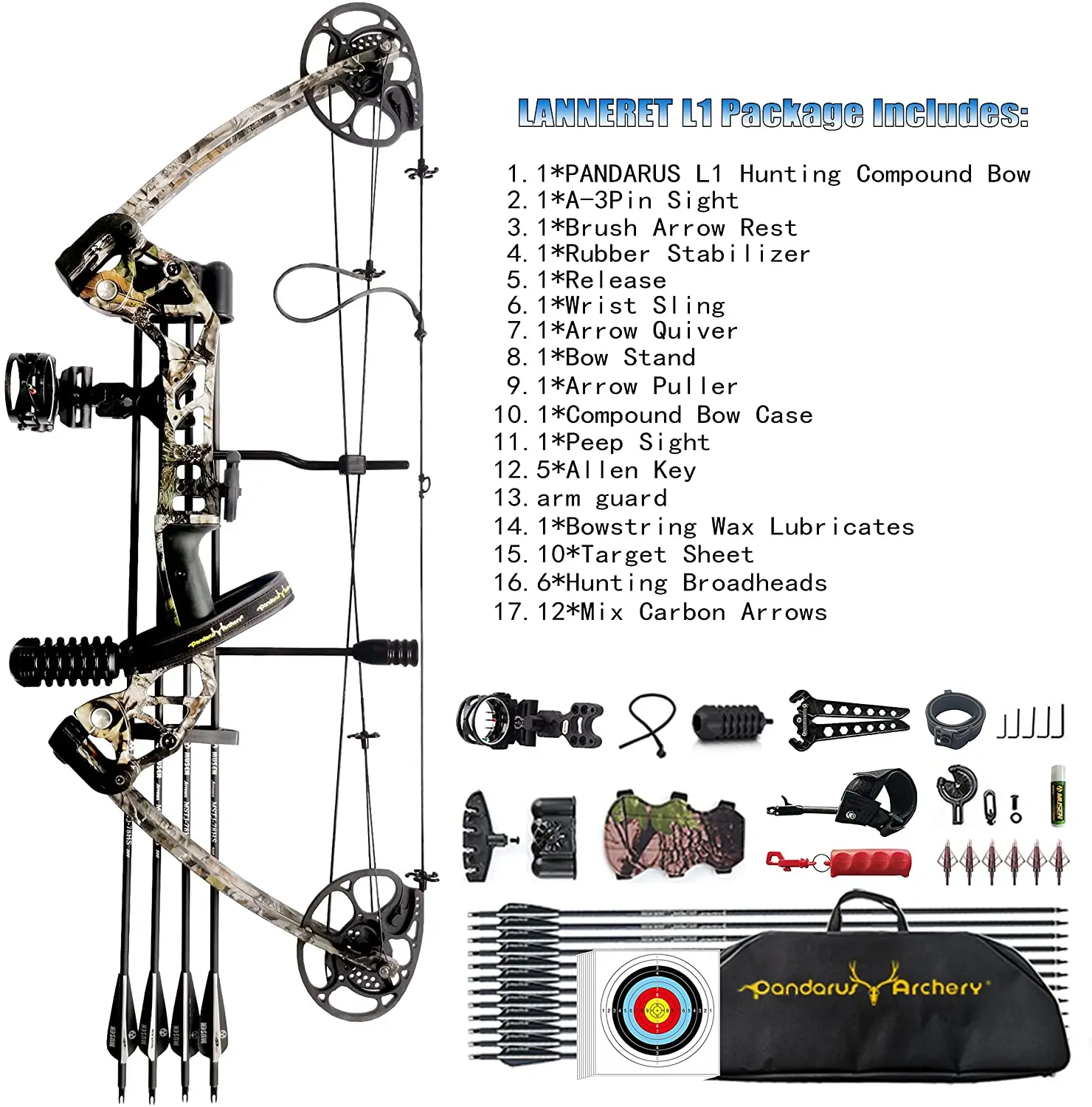Compound Bow Draw 0-70 LB for Pull Beginner and Intermediate Archer Fully Adjustable 19.25"~31" with All Accessories New 2021
Compound Bow Draw 0-70 LB for Pull Beginner and Intermediate Archer Fully Adjustable 19.25"~31" with All Accessories New 2021