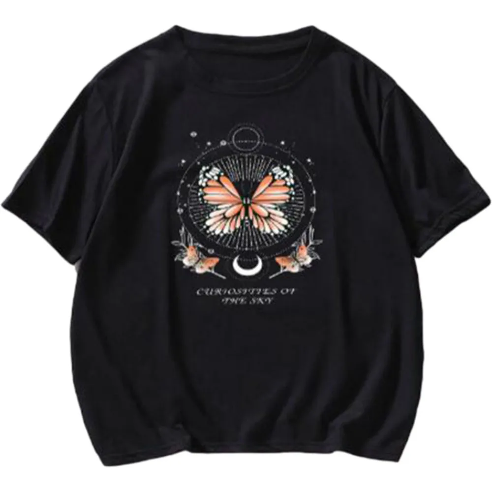 Women Summer Casual Butterfly Print T Shirt 2021 New Fashion O-neck Short Sleeves Loose T-shirt Woman Street Yellow Tshirts
Women Summer Casual Butterfly Print T Shirt 2021 New Fashion O-neck Short Sleeves Loose T-shirt Woman Street Yellow Tshirts