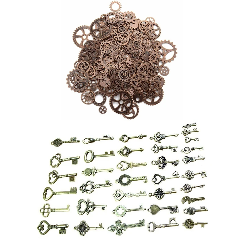 About 120G/Lot DIY Jewelry Making Vintage Metal Mixed Gears With 40 Pack Vintage Skeleton Keys Bronze Color
About 120G/Lot DIY Jewelry Making Vintage Metal Mixed Gears With 40 Pack Vintage Skeleton Keys Bronze Color