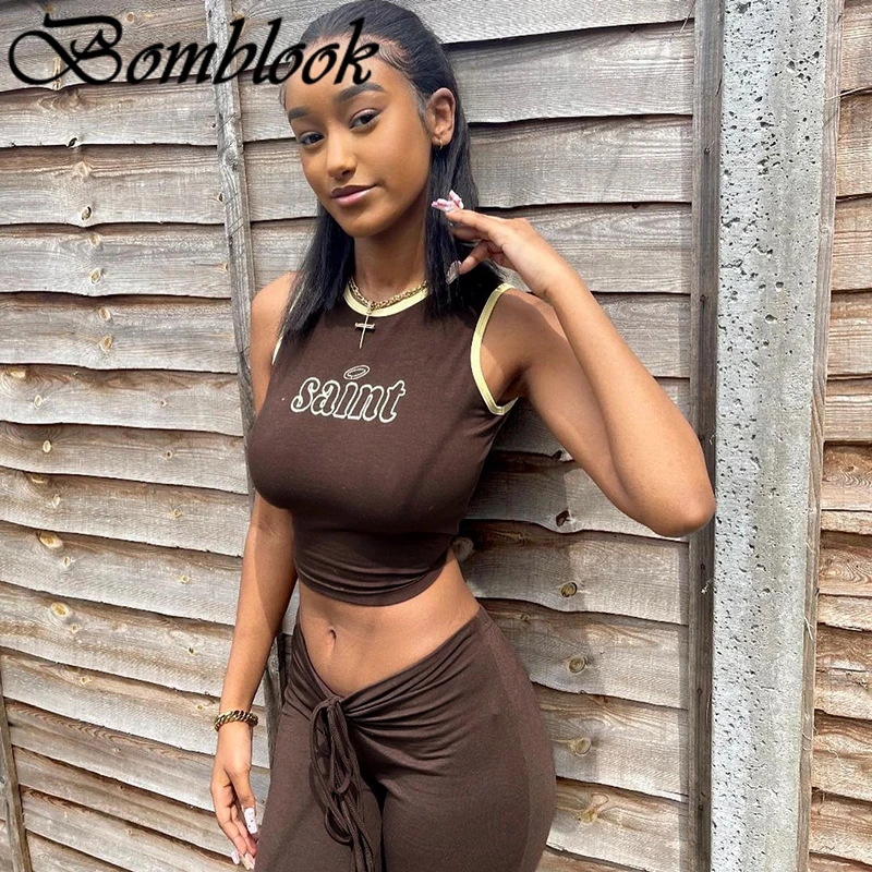 Bomblook Casual Fashion Tracksuit Women Summer 2021 Sleeveless Crop Top Drawstring Flared Pants 2 Piece Set Femme Streetwears
Bomblook Casual Fashion Tracksuit Women Summer 2021 Sleeveless Crop Top Drawstring Flared Pants 2 Piece Set Femme Streetwears