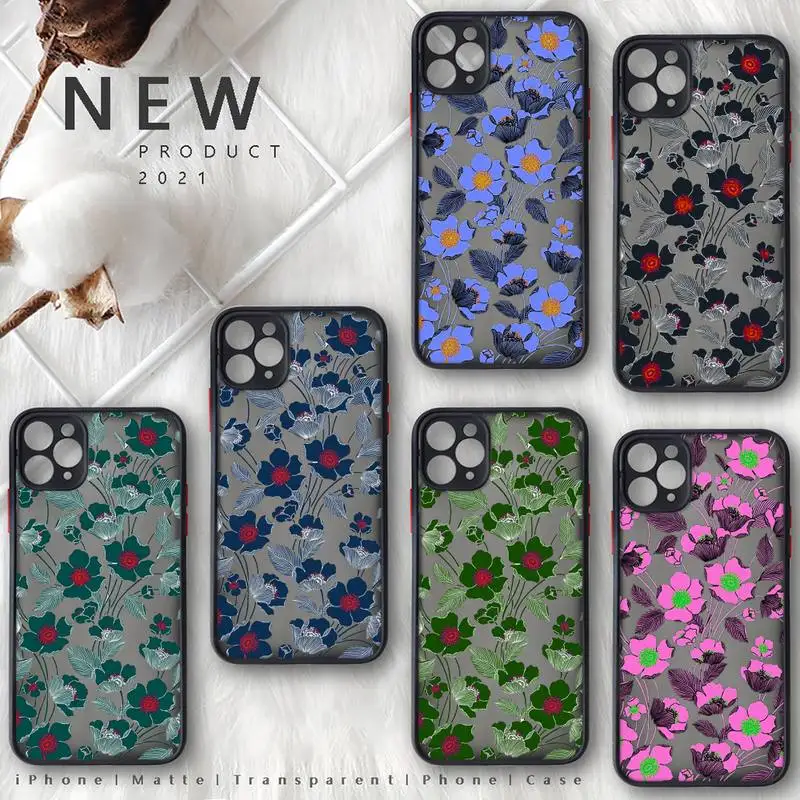 Floral flower pattern Phone Case for iphone 11 12 13 pro max mini 7 8 plus SE2020 X XS XR TPU Matte Transparent funda coque
Floral flower pattern Phone Case for iphone 11 12 13 pro max mini 7 8 plus SE2020 X XS XR TPU Matte Transparent funda coque