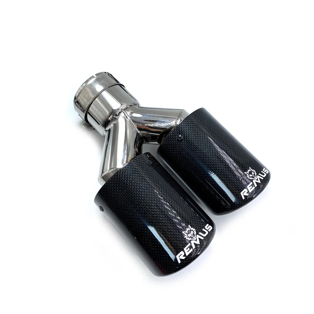 1PC Rolled Glossy Carbon Stainless Steel Universal Dual Tip Equal Length Exhaust Pipe Middle Muffler Pipe With Remus Logo
1PC Rolled Glossy Carbon Stainless Steel Universal Dual Tip Equal Length Exhaust Pipe Middle Muffler Pipe With Remus Logo
