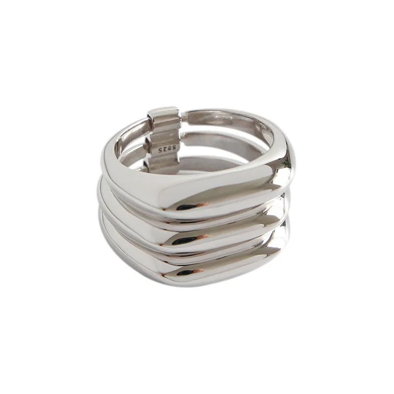 Korean version S925 sterling silver ring INS minimalism polished face three-layer ring for women index finger
Korean version S925 sterling silver ring INS minimalism polished face three-layer ring for women index finger