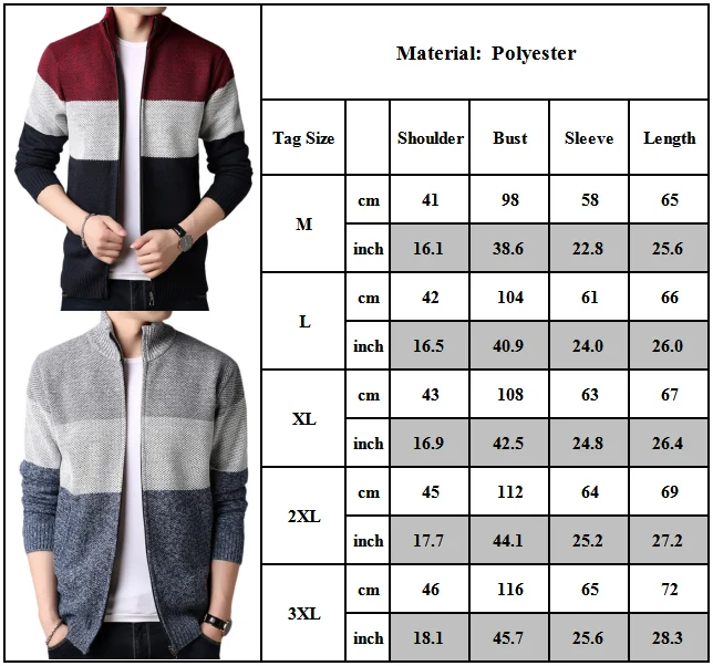 New Style Mens Winter Warm Lined Knitted Sweater Coat Zip Cardigan Fleece Striped Jumper Universal Fashion
New Style Mens Winter Warm Lined Knitted Sweater Coat Zip Cardigan Fleece Striped Jumper Universal Fashion