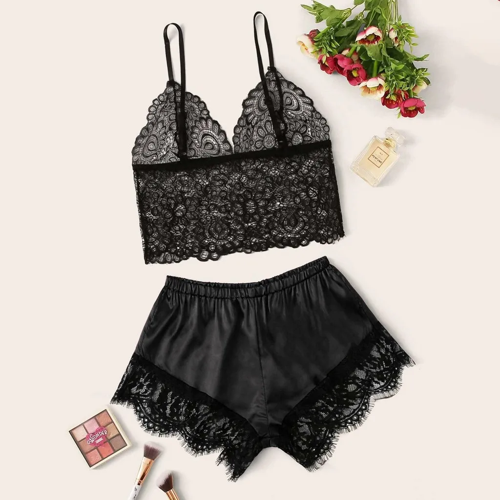 Sexy Lace Satin Pajamas Set Women Sling Shorts Set Backless Underwear Silk Soft Nightwear Sport Sleepwear Comfy Homesuit A50
Sexy Lace Satin Pajamas Set Women Sling Shorts Set Backless Underwear Silk Soft Nightwear Sport Sleepwear Comfy Homesuit A50