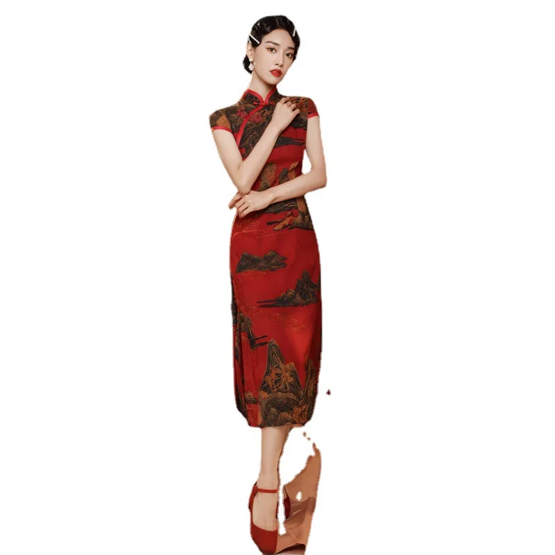 LOVZON Summer China wind restoring ancient ways is modified temperament high-end elegant cheongsam
LOVZON Summer China wind restoring ancient ways is modified temperament high-end elegant cheongsam