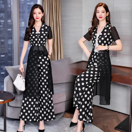 Goddess Women Two Piece Outfits Summer Wide Leg Pants Polka Dot Ensemble Femme 2 Piece Sets Womens Outfits Woman Suit
Goddess Women Two Piece Outfits Summer Wide Leg Pants Polka Dot Ensemble Femme 2 Piece Sets Womens Outfits Woman Suit