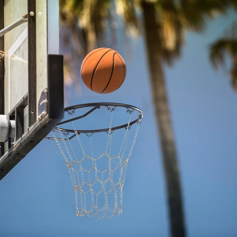 Basketball Classic Sport Steel Chain Basketball Net Outdoor Galvanized Steel Chain Durable Basketball Target Net