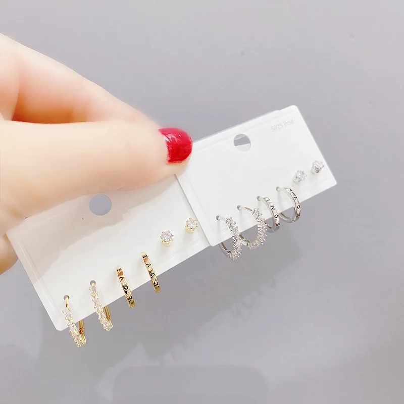 6pcs/set New Sterling Silver 925 Fashion Silver Earring LOVE Hoop Earrings Ear Studs for Women Jewelry Gift
6pcs/set New Sterling Silver 925 Fashion Silver Earring LOVE Hoop Earrings Ear Studs for Women Jewelry Gift