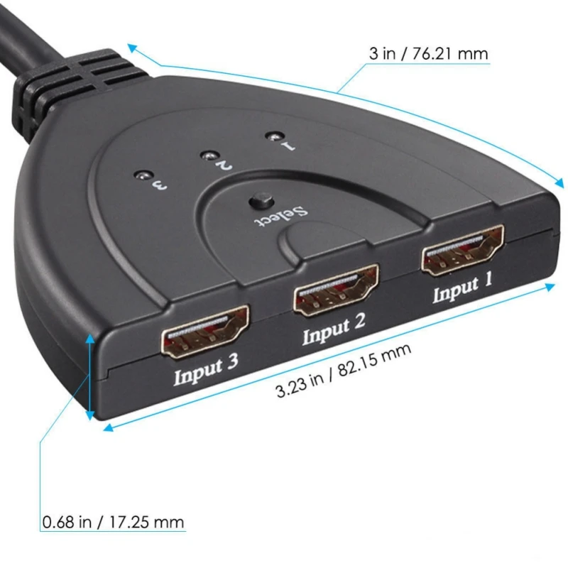 4K 1080P 3 Порты и разъёмы Кабель-разветвитель HDMI мультипереключатель коммутатор