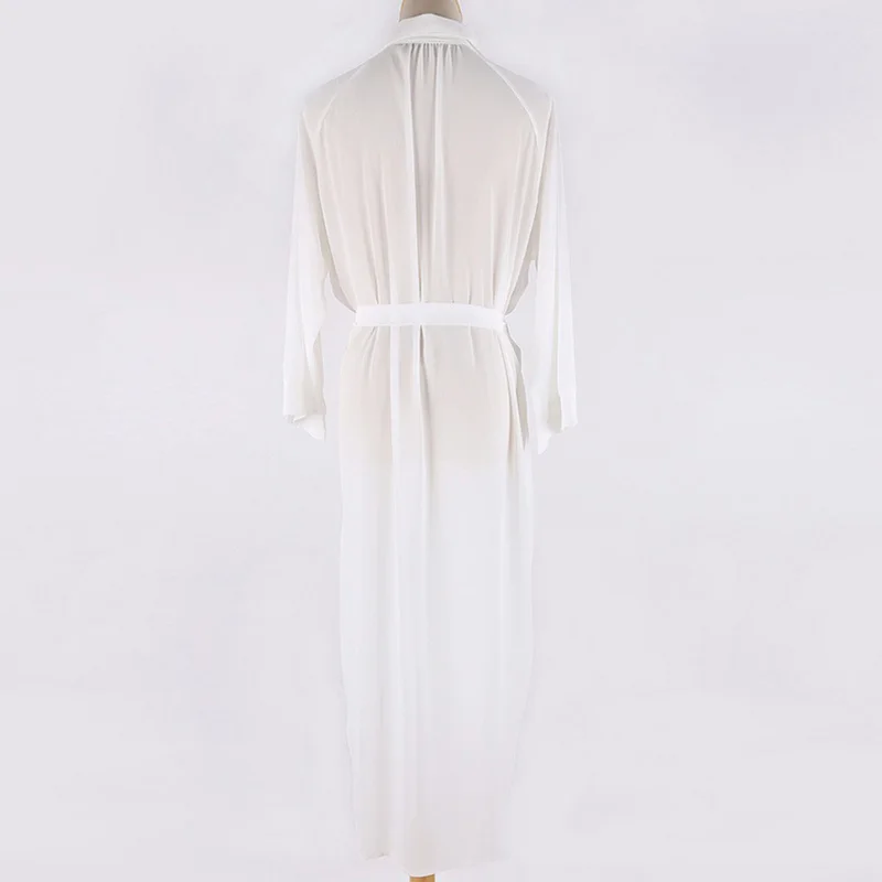 2020 New Women Beach Cover Up Long Shirt Chiffon Beach Tunic Dress with Belt Female White Beachwear Pareo Button Robe de Plage
2020 New Women Beach Cover Up Long Shirt Chiffon Beach Tunic Dress with Belt Female White Beachwear Pareo Button Robe de Plage