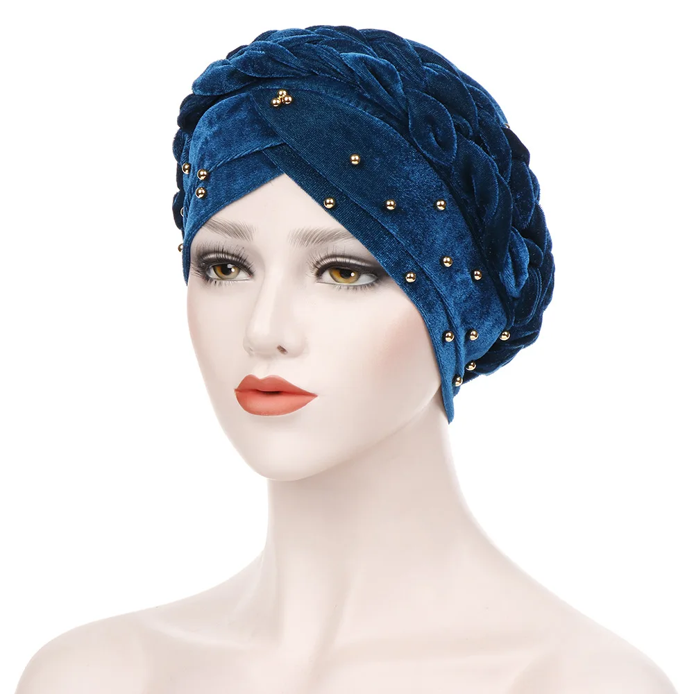New Muslim Turban Islamic Inner Hijab Caps Forehead Cross Fleece Long Braid Beaded Toque Solid Color Gold Pearl Chemotherapy Cap 
New Muslim Turban Islamic Inner Hijab Caps Forehead Cross Fleece Long Braid Beaded Toque Solid Color Gold Pearl Chemotherapy Cap