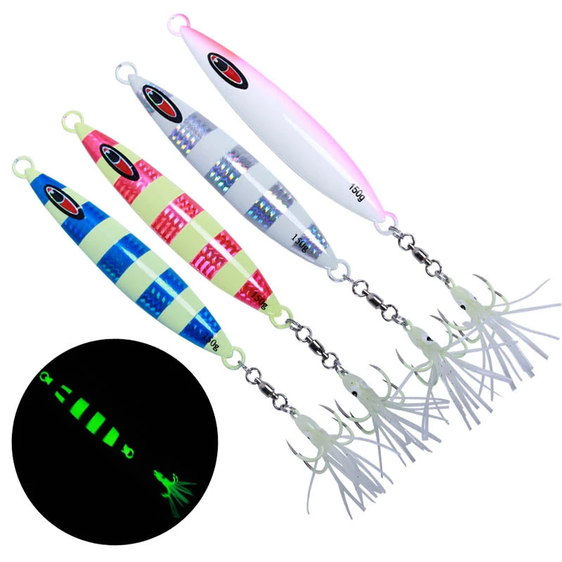 1pcs 200g 250g 300g 400g Luminous Lead Fish Bait Deep Sea Jigging Fishing Lure Bait Squid Hooks Fast Sinking Jigging
1pcs 200g 250g 300g 400g Luminous Lead Fish Bait Deep Sea Jigging Fishing Lure Bait Squid Hooks Fast Sinking Jigging