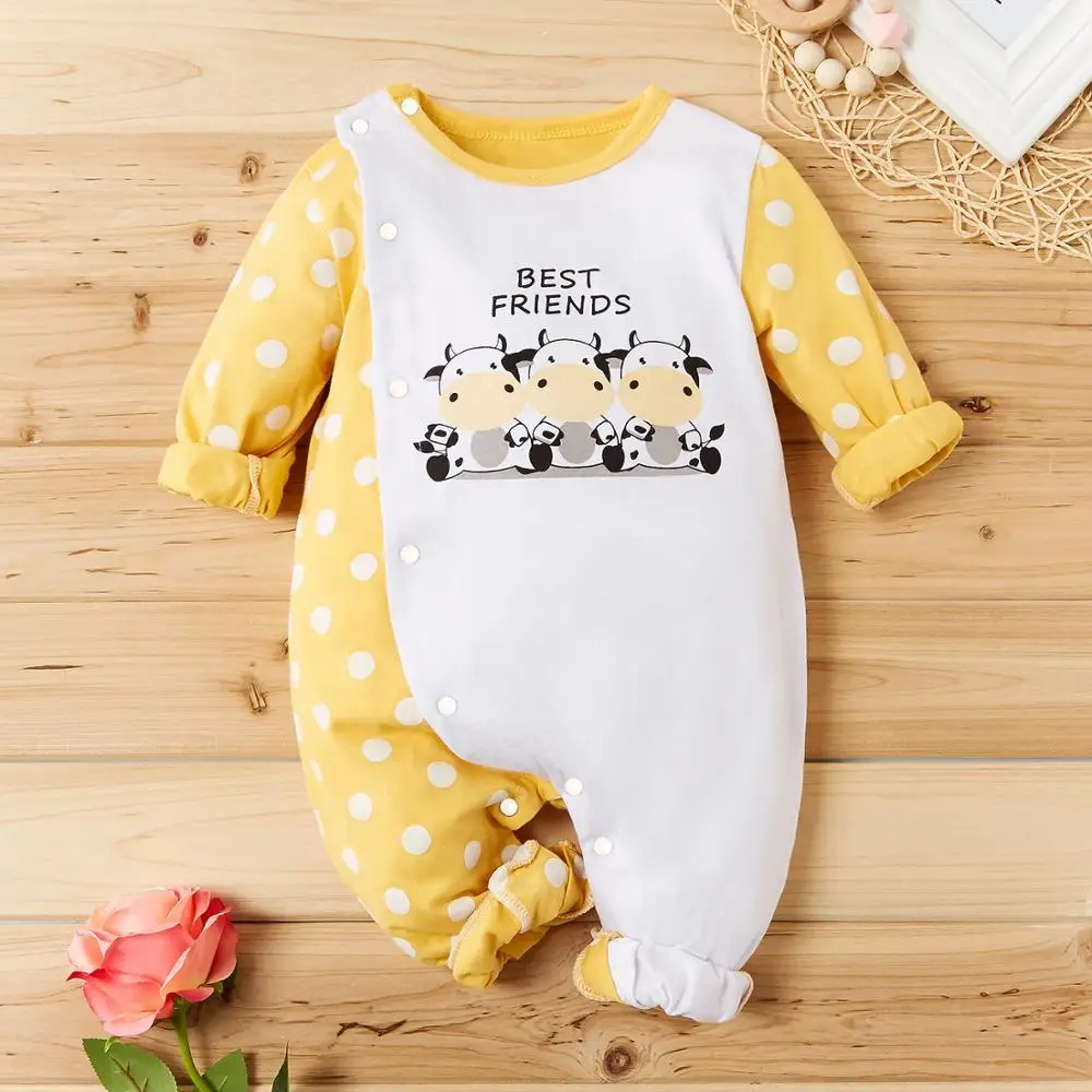 2020 children's Clothing Autumn New Korean Cartoon Cotton Dot Cow Baby Romper Long Sleeve Newborn Toddler Jumpsuit ropa bebe
2020 children's Clothing Autumn New Korean Cartoon Cotton Dot Cow Baby Romper Long Sleeve Newborn Toddler Jumpsuit ropa bebe