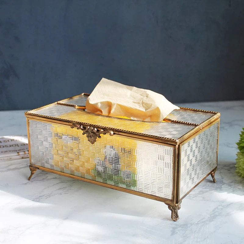 Tissue Boxes Nordic Style Simple Creative Handmade Brass Encased Glass Light Luxury High-end Napkin Box
Tissue Boxes Nordic Style Simple Creative Handmade Brass Encased Glass Light Luxury High-end Napkin Box