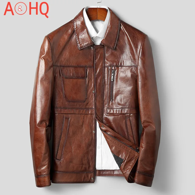 Men's genuine cowhide leather jacket men clothing autumn coat mens oil wax cowhide printed lining coat ropa LXR928
Men's genuine cowhide leather jacket men clothing autumn coat mens oil wax cowhide printed lining coat ropa LXR928