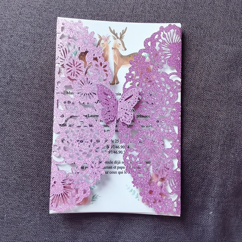 25pcs Fashion Glitter Butterfly Invitation Card Envelopes Wedding Engagement Mariage Christening & Baptism Party Favor Supplies
25pcs Fashion Glitter Butterfly Invitation Card Envelopes Wedding Engagement Mariage Christening & Baptism Party Favor Supplies