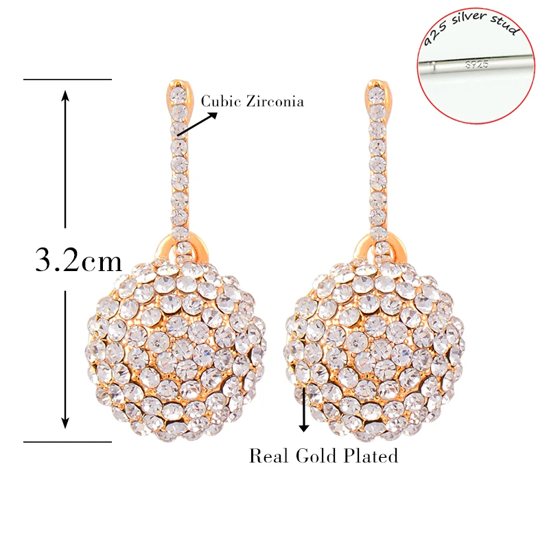 LEEKER Shiny Disco Ball Dangle Earrings With Rhinestone Gold Silver Color Earring For Women Jewelry 172 LK2
LEEKER Shiny Disco Ball Dangle Earrings With Rhinestone Gold Silver Color Earring For Women Jewelry 172 LK2