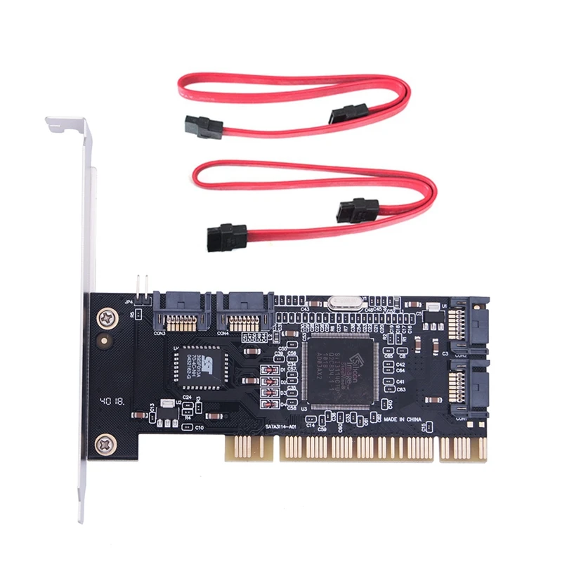 4 Ports PCI SATA Raid Controller Internal Expansion Card with Two Sata Cables, for Desktop PC,Support SATA Hard Drive
4 Ports PCI SATA Raid Controller Internal Expansion Card with Two Sata Cables, for Desktop PC,Support SATA Hard Drive