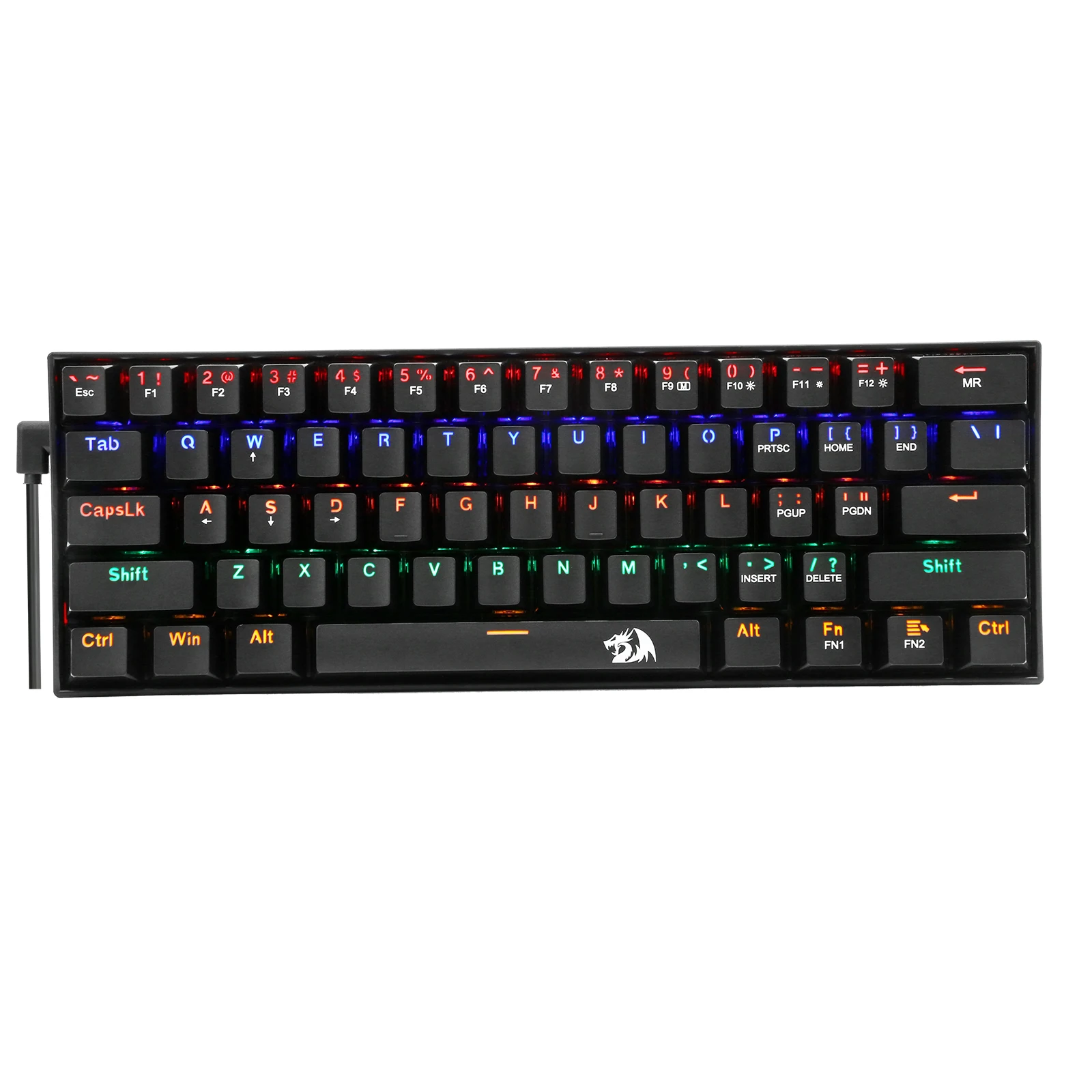Redragon K606 Mechanical Gaming Keyboard 61 Keys Rainbow Backlit Wired Keyboard with Blue Switches for Windows Gaming PC
Redragon K606 Mechanical Gaming Keyboard 61 Keys Rainbow Backlit Wired Keyboard with Blue Switches for Windows Gaming PC