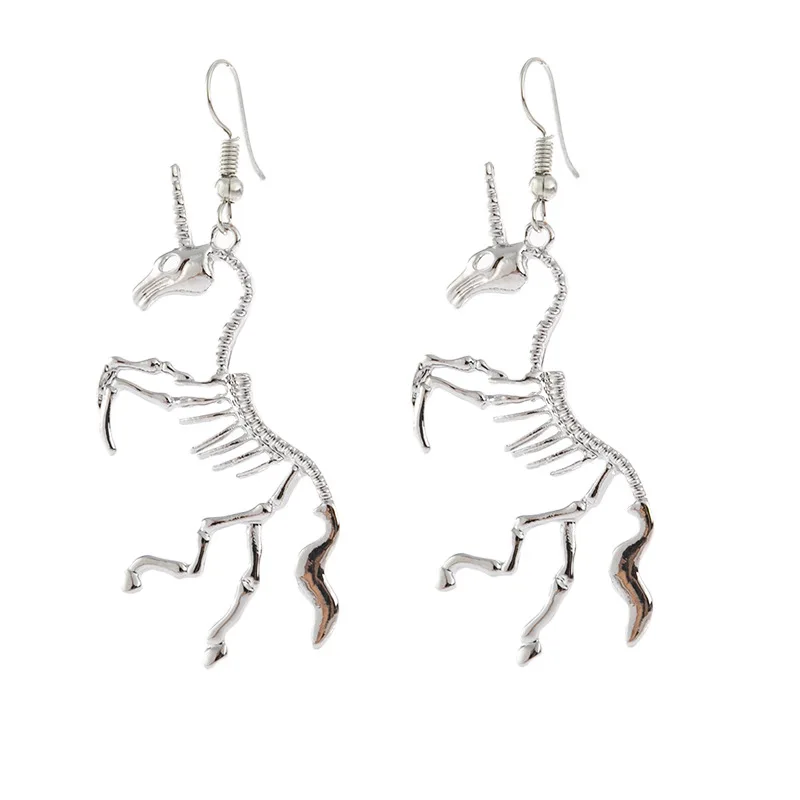 Hip Hop Unicorn Skeleton Silver Color Dangle Earrings for Women Punk Cool Unique Skull Drop Earrings Harajuku Trendy Jewelry New
Hip Hop Unicorn Skeleton Silver Color Dangle Earrings for Women Punk Cool Unique Skull Drop Earrings Harajuku Trendy Jewelry New