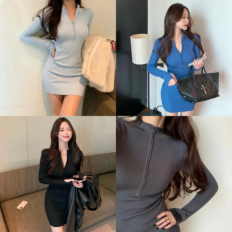 Sexy Style Solid Zipper Turtleneck Dress Women Basic Street Activity Wear Spring And Autumn New Bodycon Mini Dress Female
Sexy Style Solid Zipper Turtleneck Dress Women Basic Street Activity Wear Spring And Autumn New Bodycon Mini Dress Female