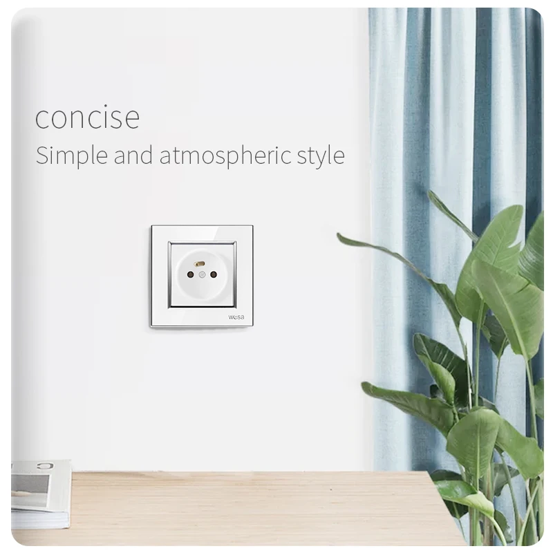 French Plug Wall Power Socket 16A 220V 84mm * 84mm White Acrylic Panel With Safety Door Electric Outlet
French Plug Wall Power Socket 16A 220V 84mm * 84mm White Acrylic Panel With Safety Door Electric Outlet