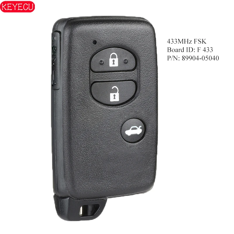 KEYECU умный дистанционный ключ FSK 433 МГц для платы Toyota ID: F433 OEM P/N: 89904-05040 плата № F433
KEYECU умный дистанционный ключ FSK 433 МГц для платы Toyota ID: F433 OEM P/N: 89904-05040 плата № F433