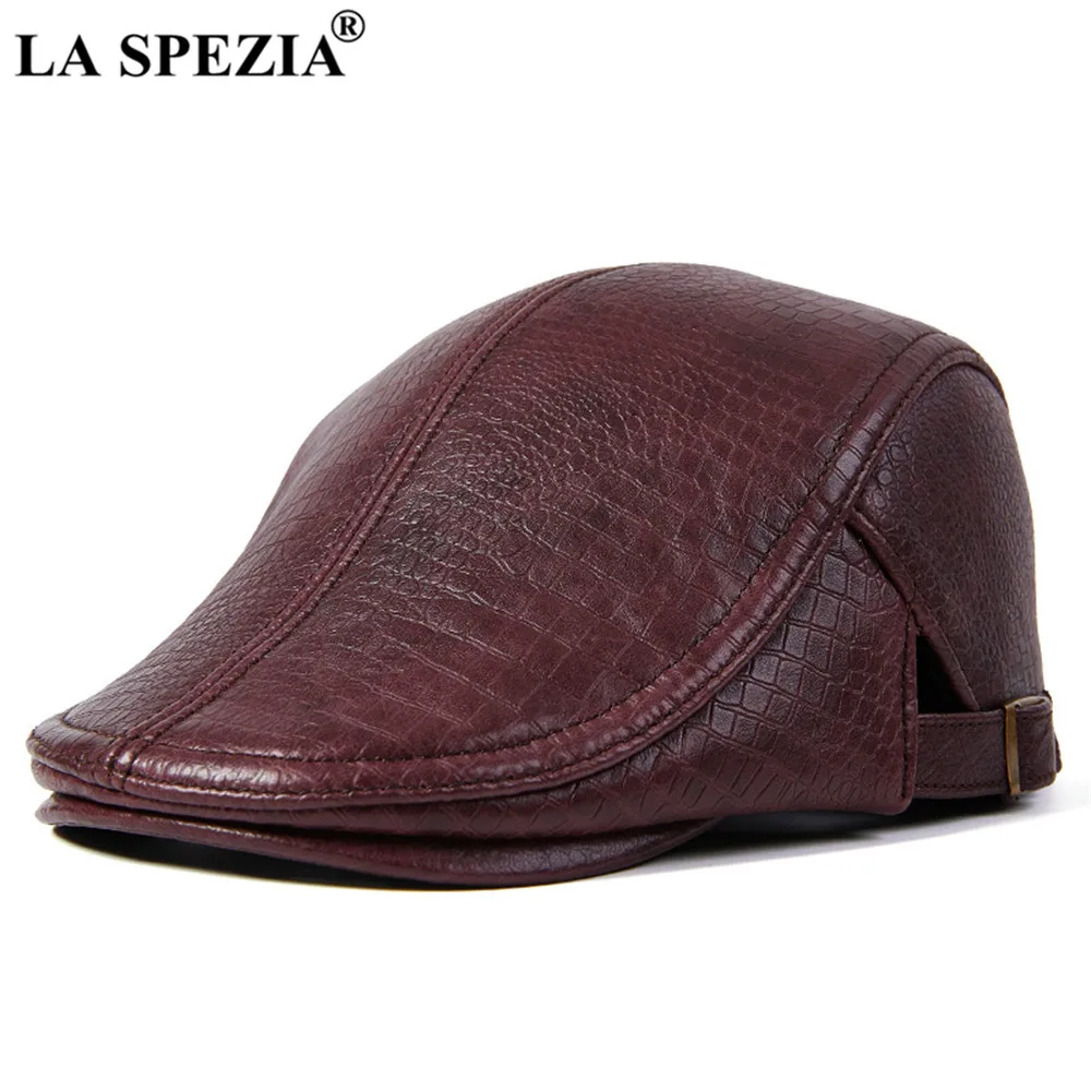 LA SPEZIA Beret Hat Genuine Leather Flat Cap for Men Burgundy Alligator Real Leather Newsboy Vintage Male Winter Duckbill Hats
LA SPEZIA Beret Hat Genuine Leather Flat Cap for Men Burgundy Alligator Real Leather Newsboy Vintage Male Winter Duckbill Hats